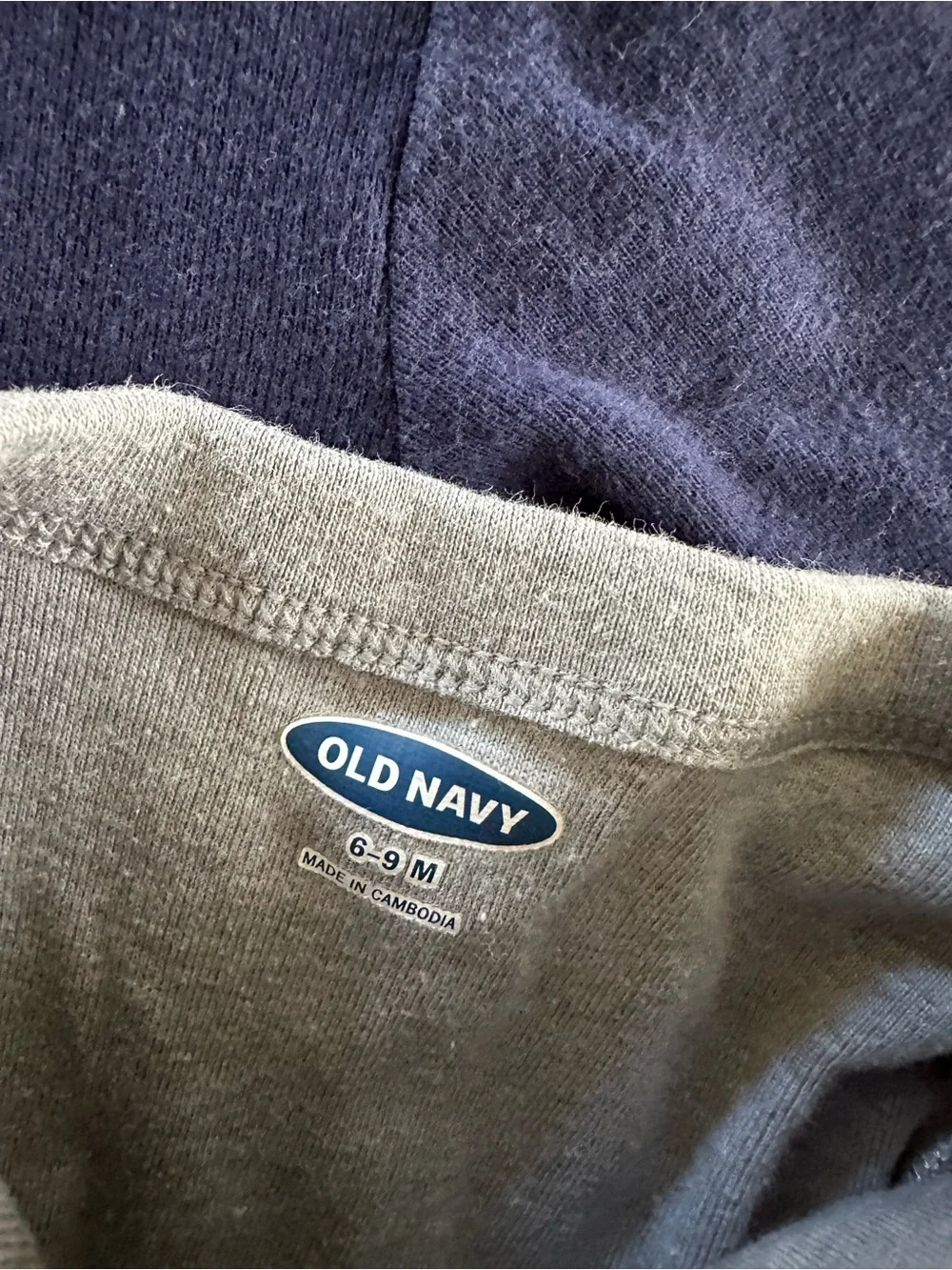 Old Navy - Navy & Light Gray Footed One-Piece Pajamas